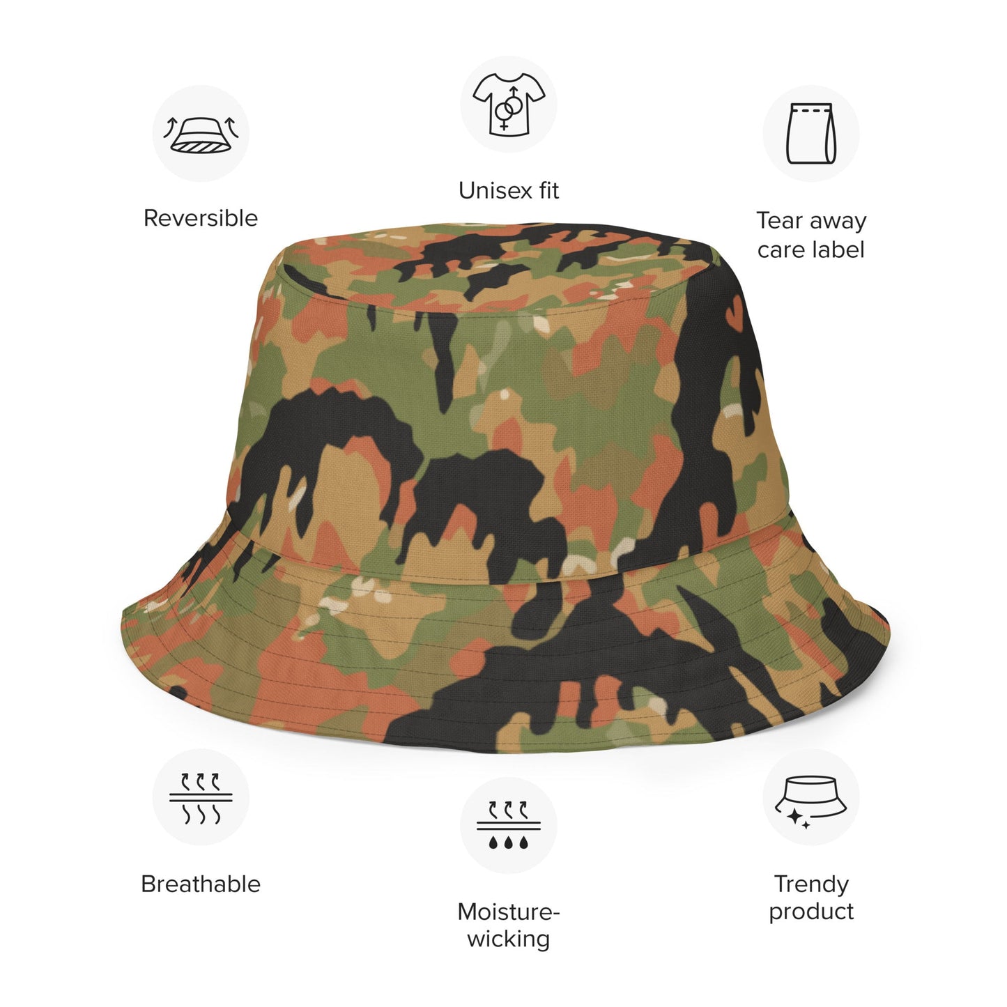 German Leibermuster Autumn CAMO Reversible bucket hat - Bucket Hats