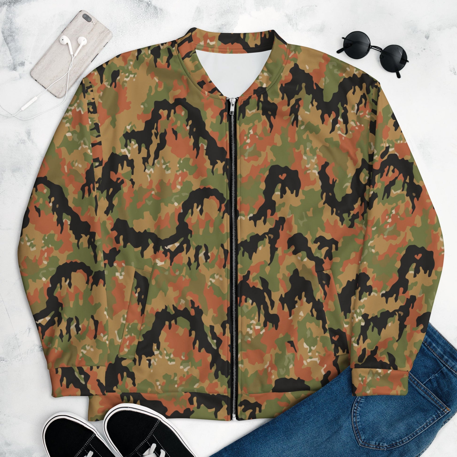 German Leibermuster Autumn CAMO Unisex Bomber Jacket - XS - Jackets