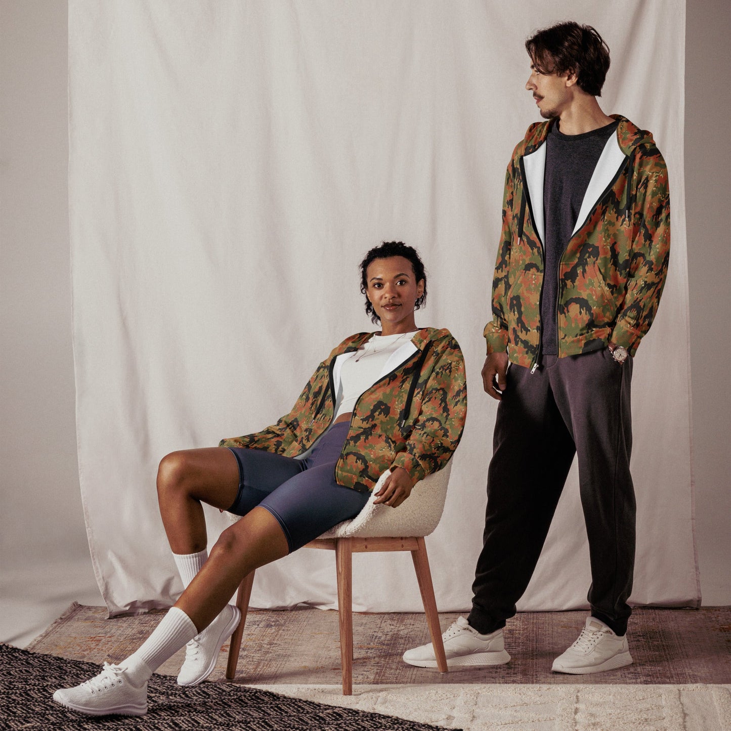 German Leibermuster Autumn CAMO Unisex zip hoodie Zip Hoodies