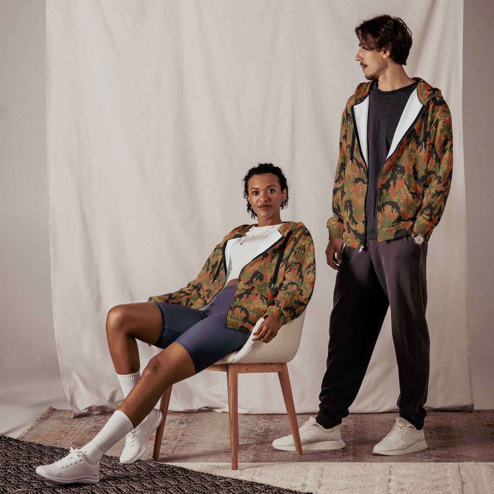 German Leibermuster Autumn CAMO Unisex zip hoodie Zip Hoodies