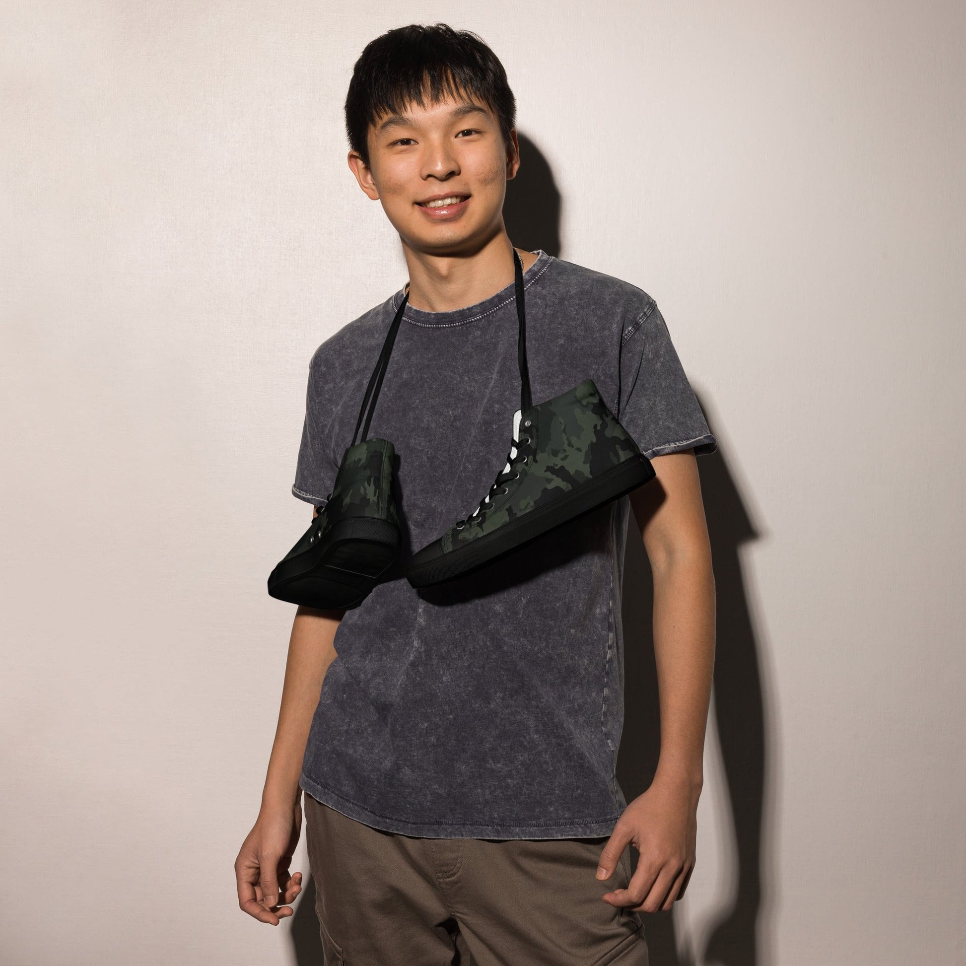 German Leibermuster Nachtjager CAMO Mens high top canvas shoes - High Top Canvas Shoes