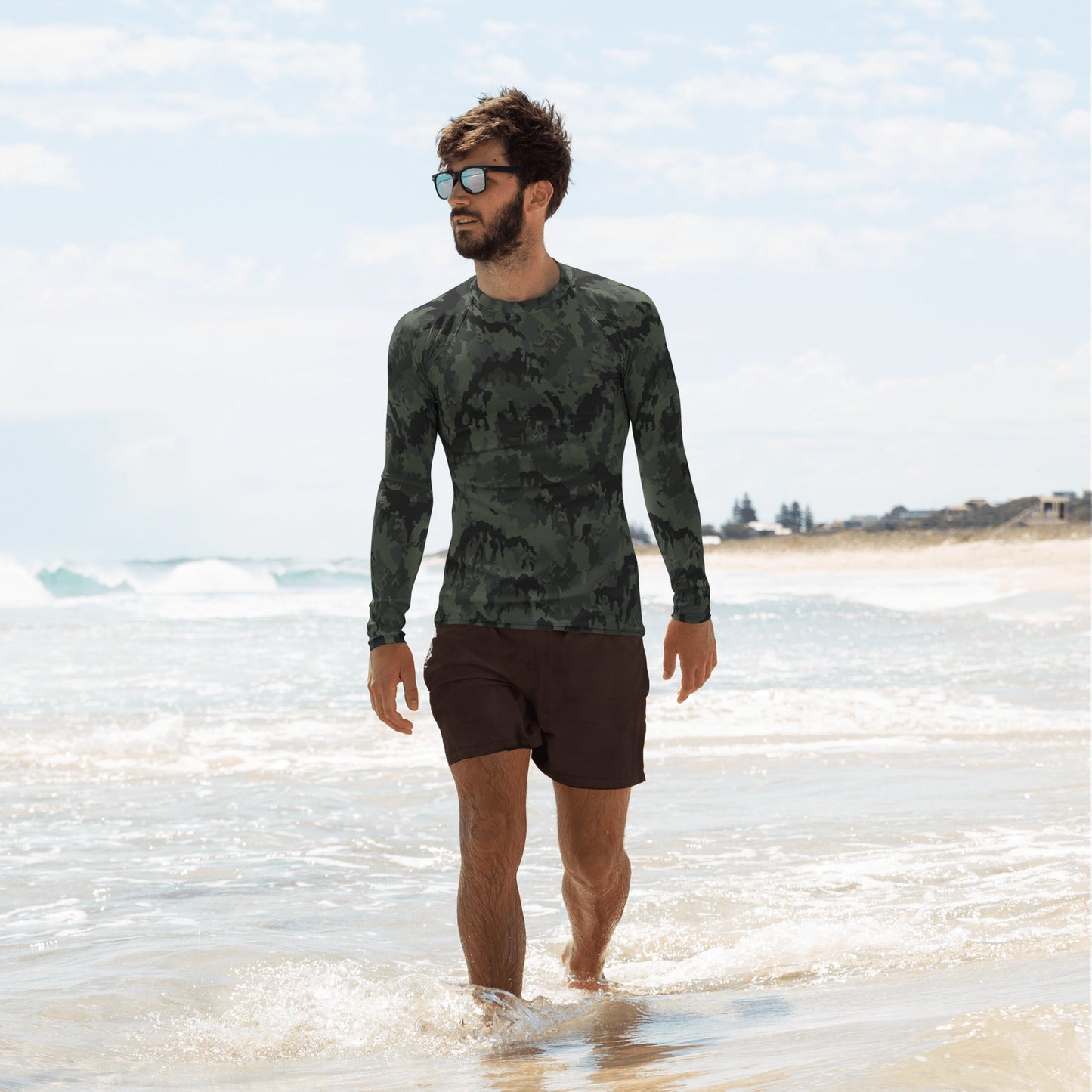German Leibermuster Nachtjager CAMO Mens Long-sleeve Rash Guard - XS - Long-Sleeve