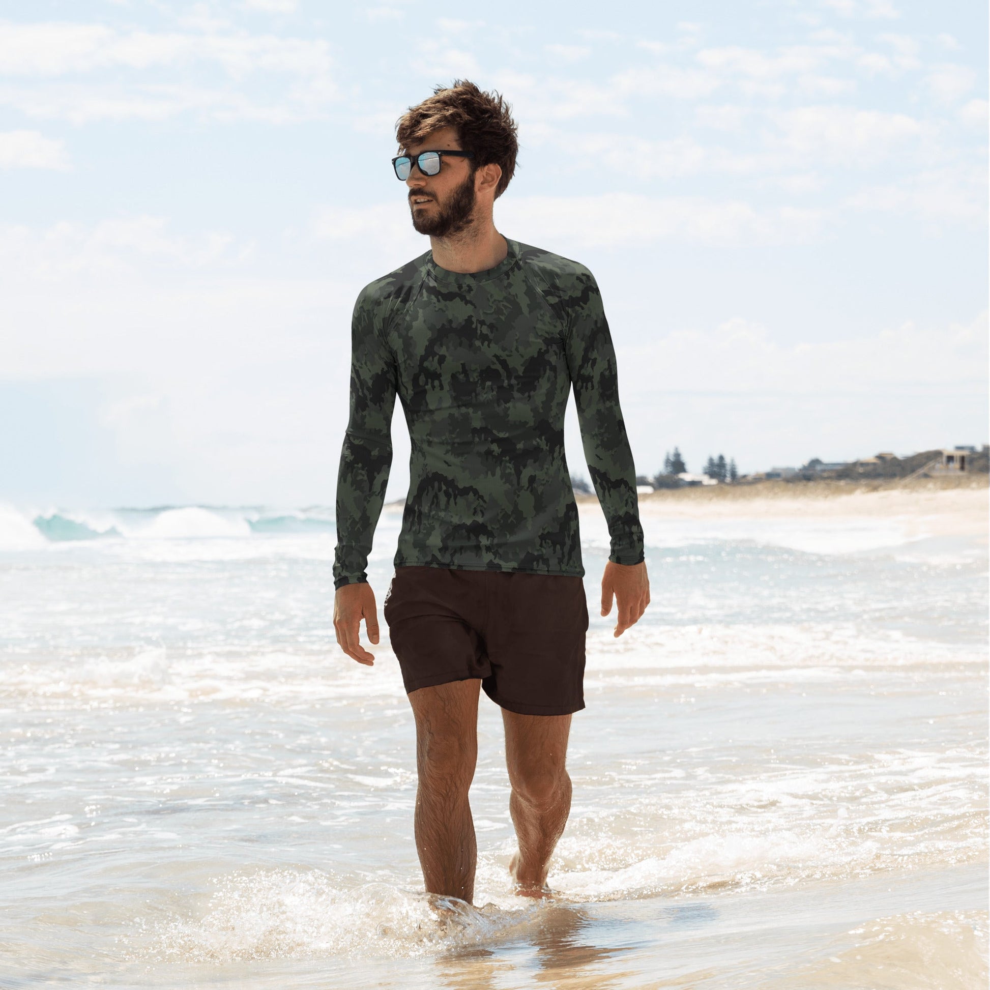 German Leibermuster Nachtjager CAMO Mens Long-sleeve Rash Guard - XS - Long-Sleeve