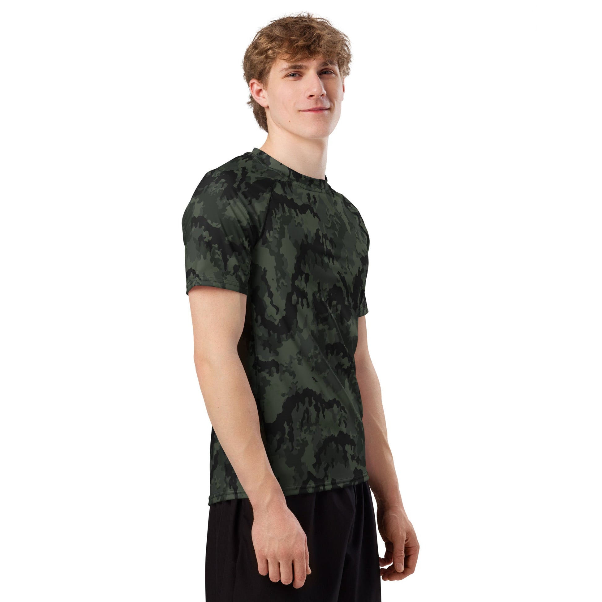 German Leibermuster Nachtjager CAMO Mens Short-Sleeve Rash Guard - Short-sleeve Guards