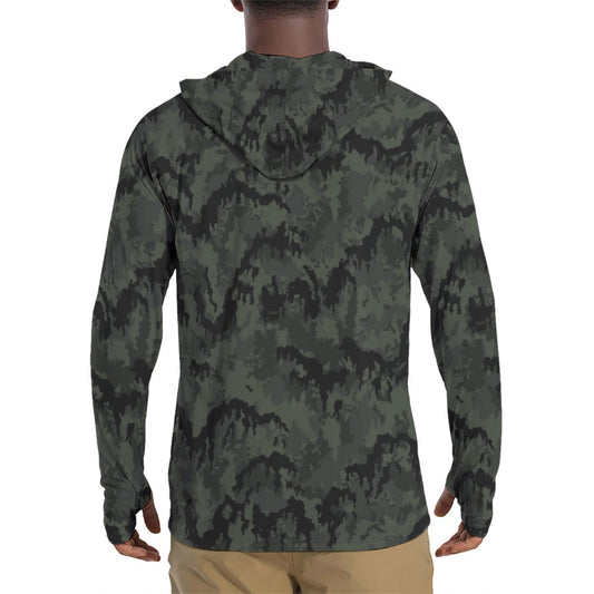 German Leibermuster Nachtjager CAMO Mens Sunscreen Sports Hoodie With Thumb Holes - Hoodies