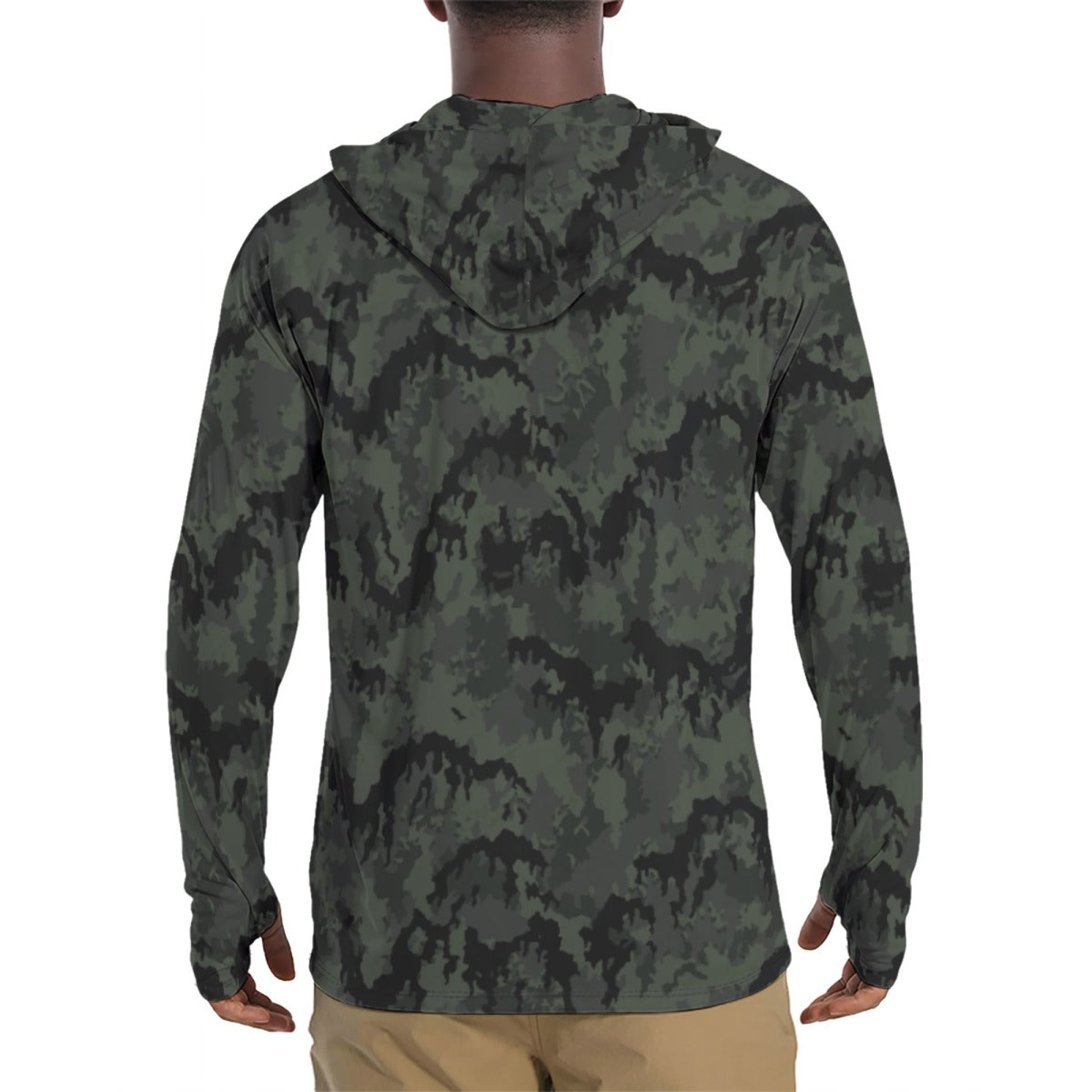 German Leibermuster Nachtjager CAMO Mens Sunscreen Sports Hoodie With Thumb Holes