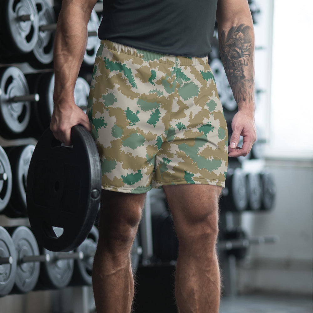 German M58 Flachentarn Blumentarn CAMO Unisex Athletic Long Shorts - XS