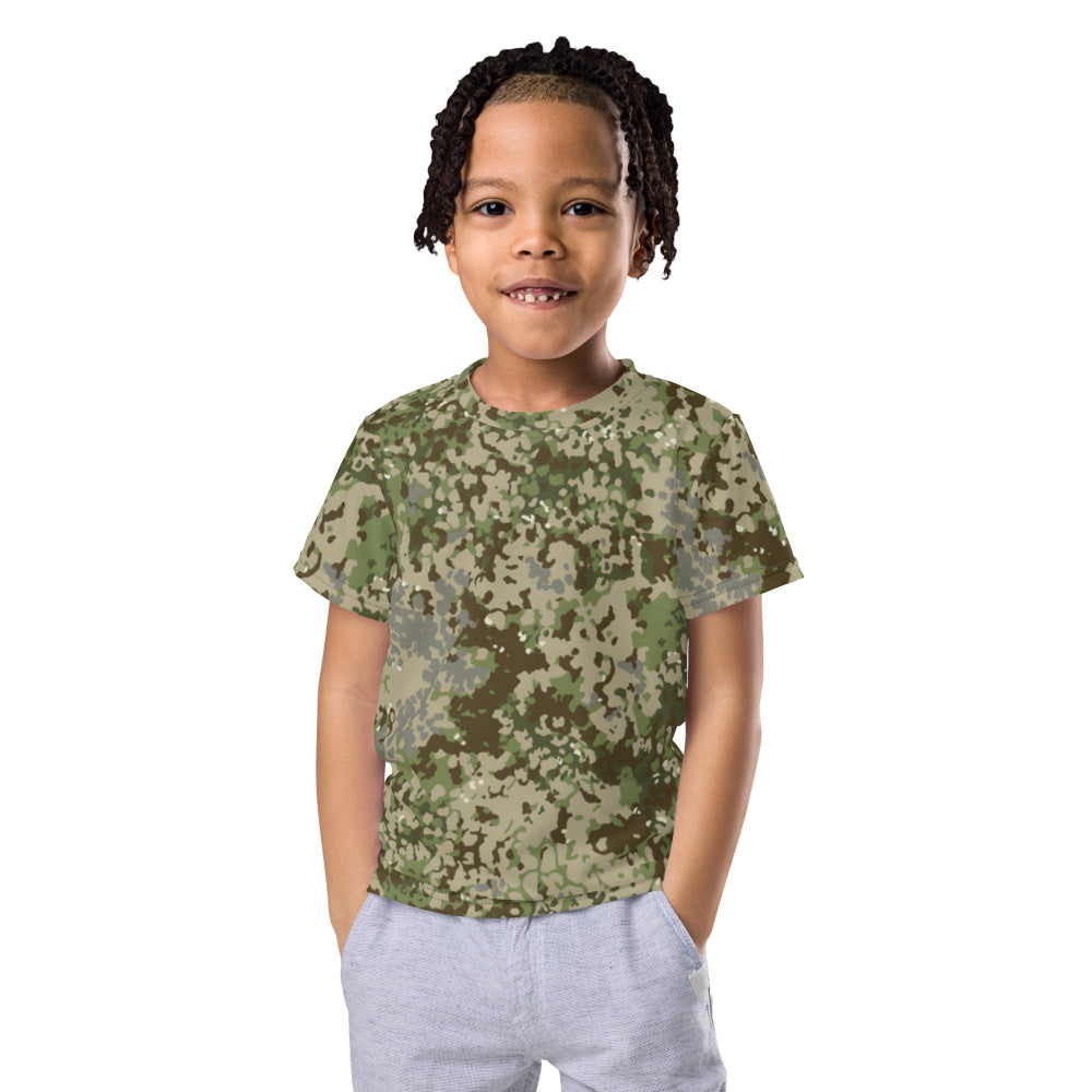 German Multitarn CAMO Kids crew neck t-shirt - 2T - Crew Neck T-shirt