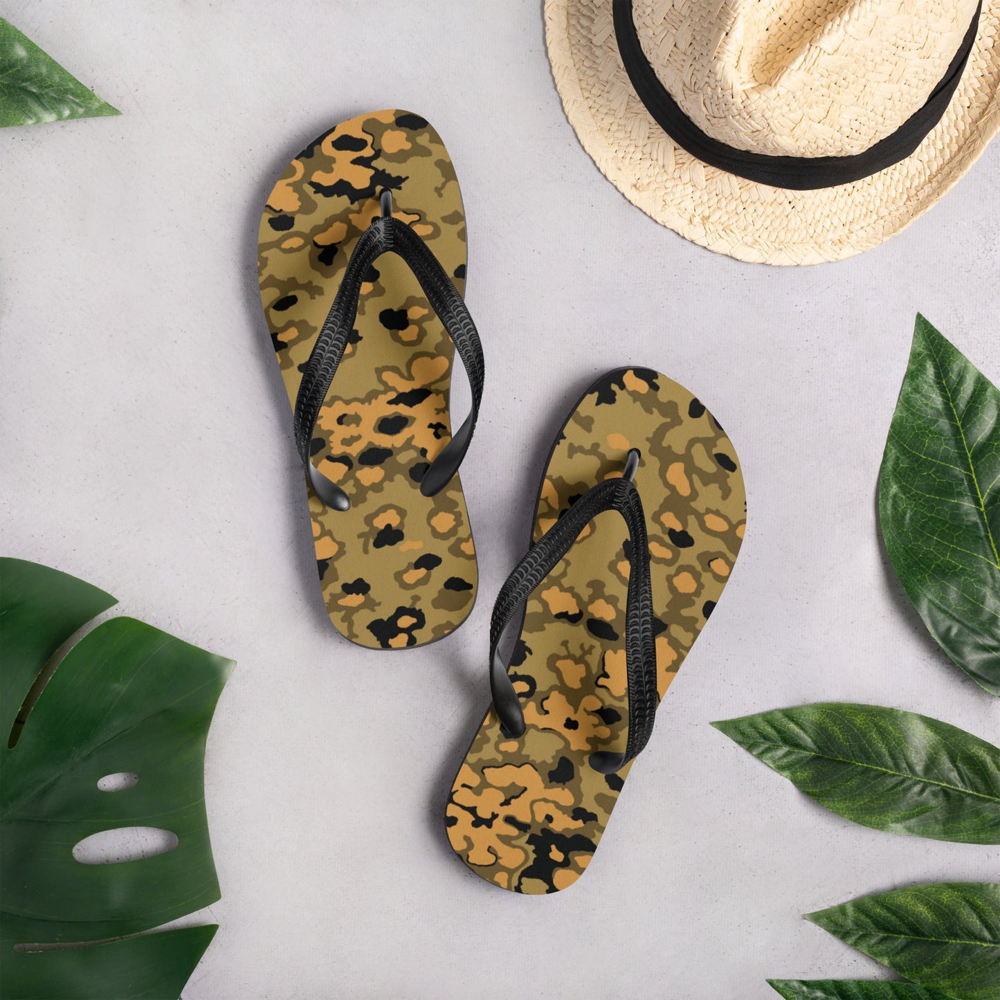 German Oak Leaf Eichenlaubmuster Autumn CAMO Flip-Flops