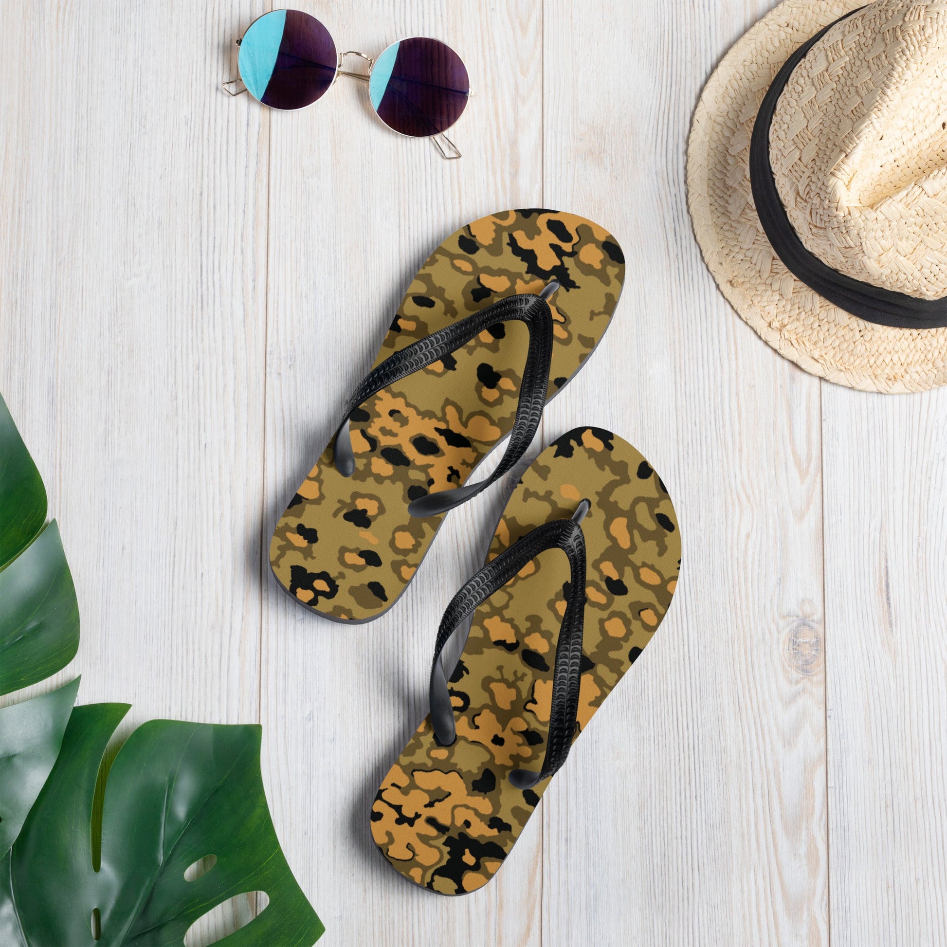 German Oak Leaf Eichenlaubmuster Autumn CAMO Flip-Flops - S