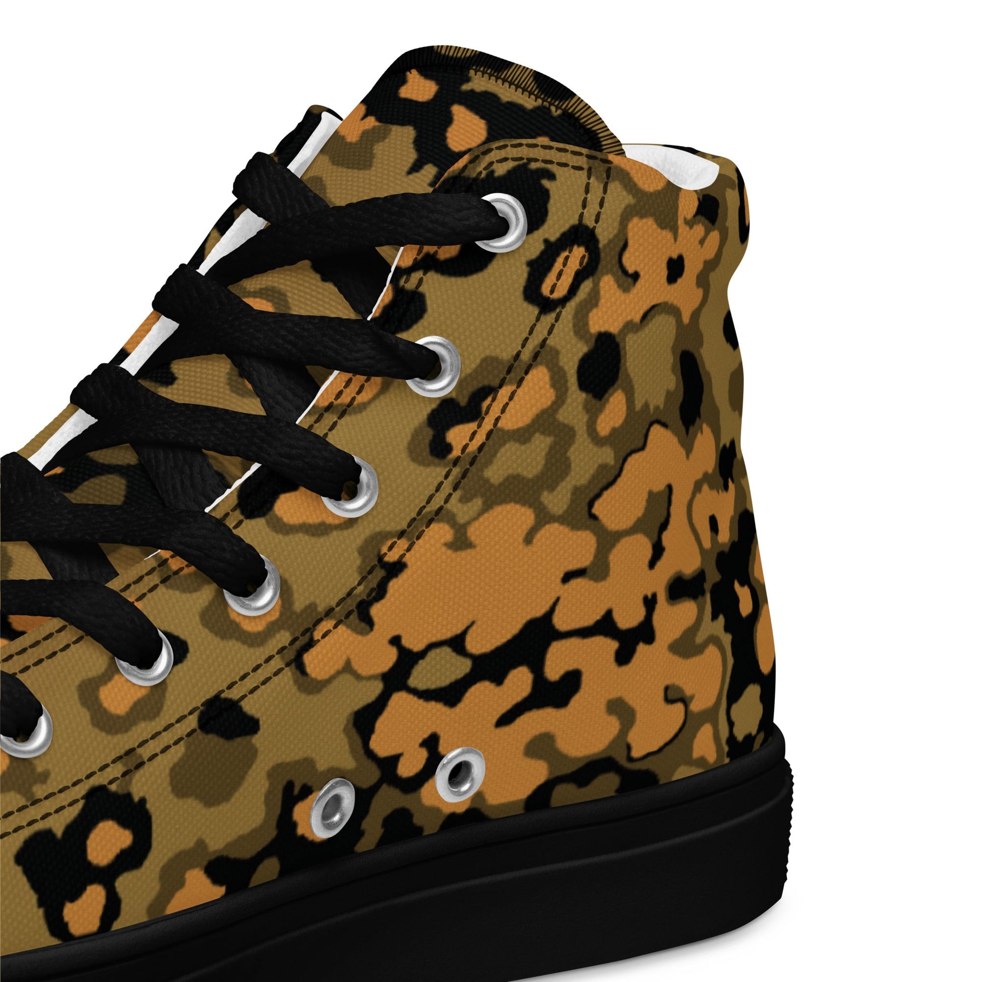 German Oak Leaf Eichenlaubmuster Autumn CAMO Mens High-Top Canvas Shoes