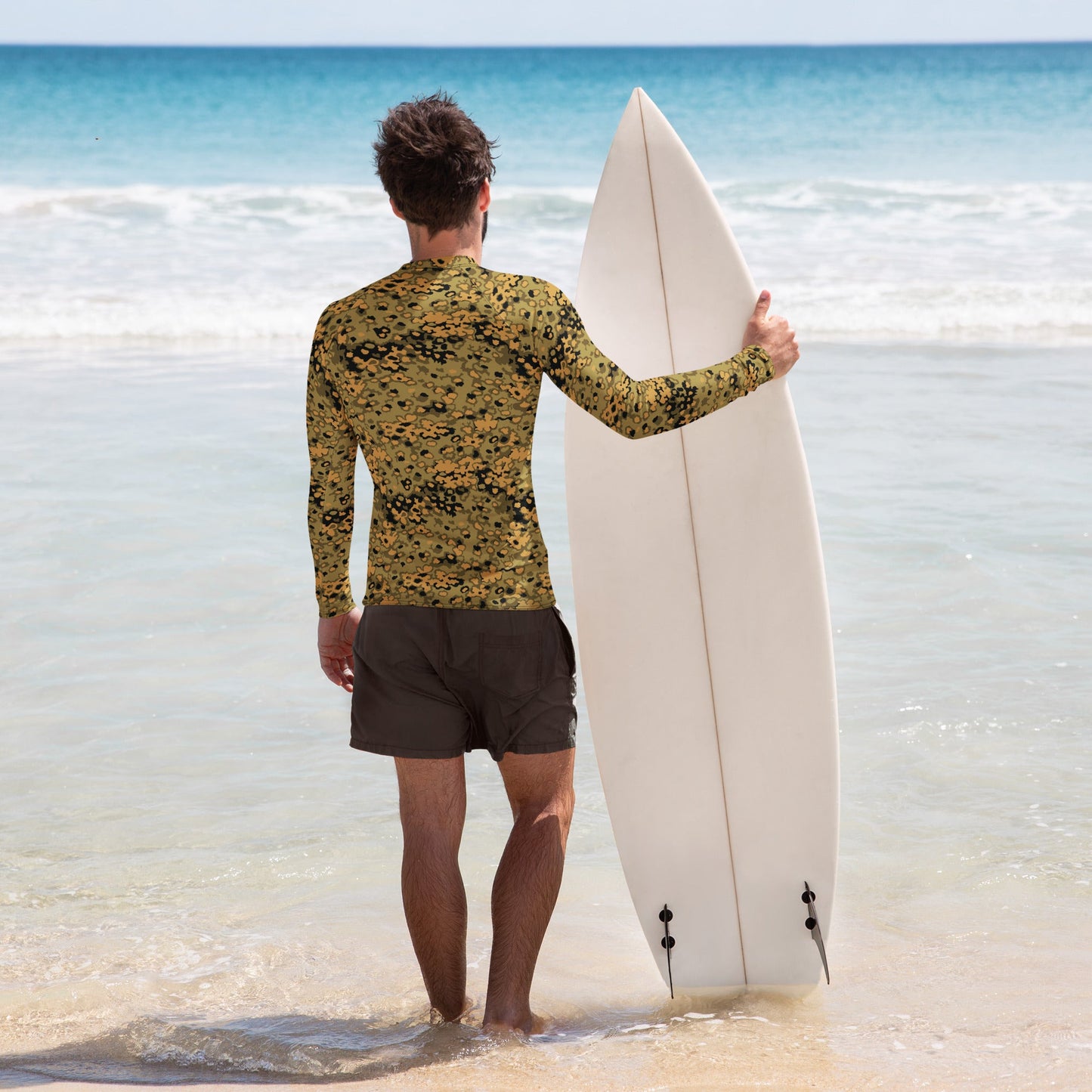 German Oak Leaf Eichenlaubmuster Autumn CAMO Mens Long-Sleeve Rash Guard