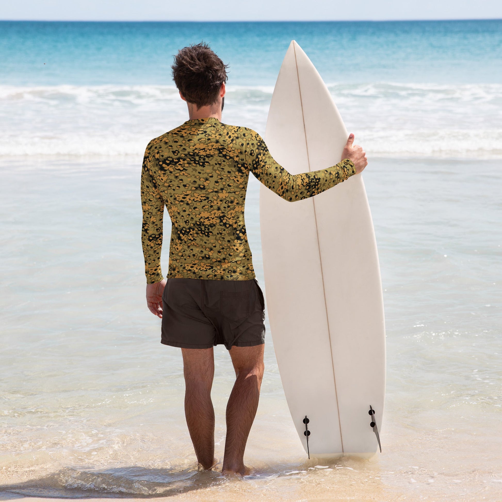 German Oak Leaf Eichenlaubmuster Autumn CAMO Mens Long-Sleeve Rash Guard