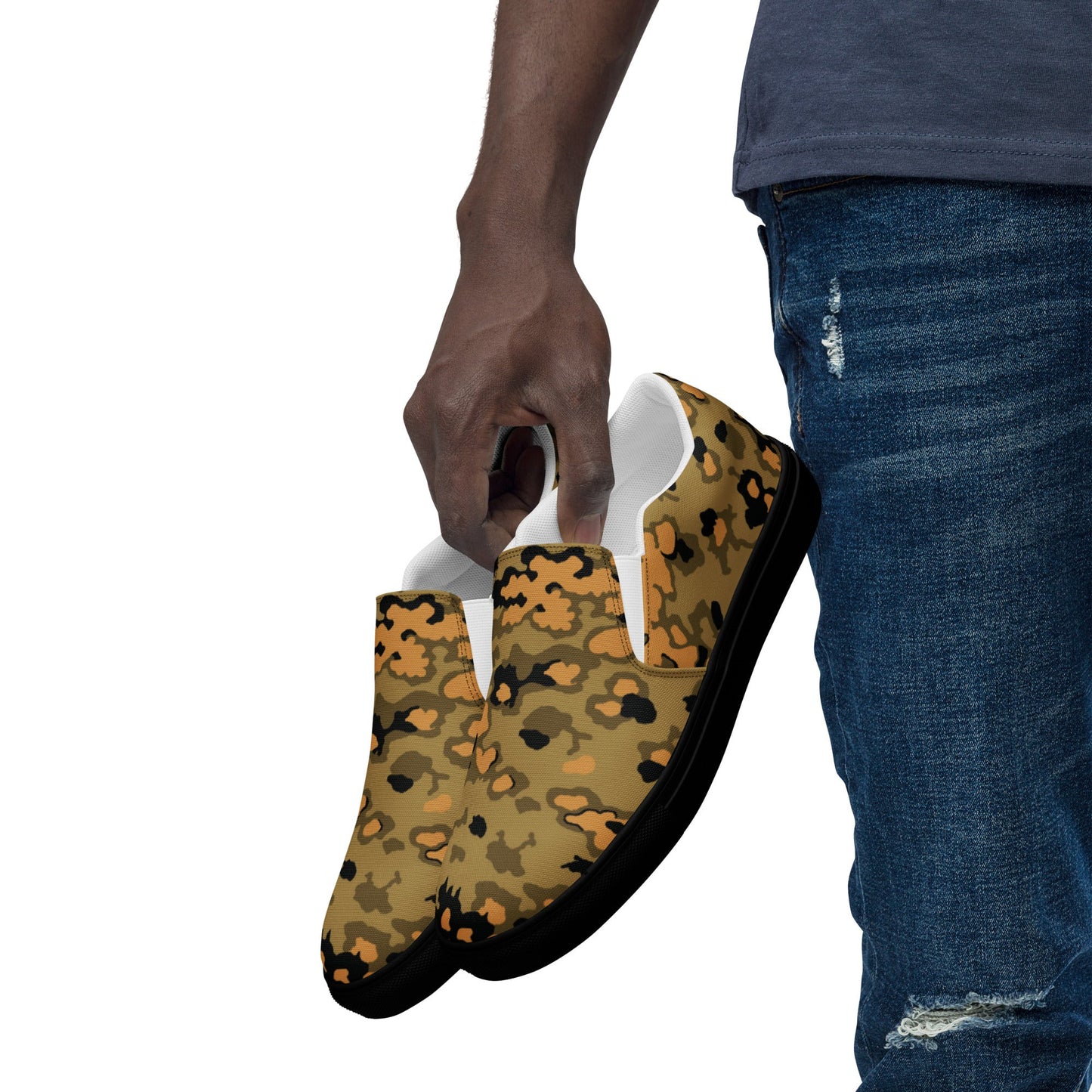German Oak Leaf Eichenlaubmuster Autumn CAMO Mens Slip-On Canvas Shoes