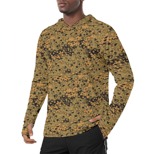 German Oak Leaf Eichenlaubmuster Autumn CAMO Mens Sunscreen Sports Hoodie With Thumb Holes