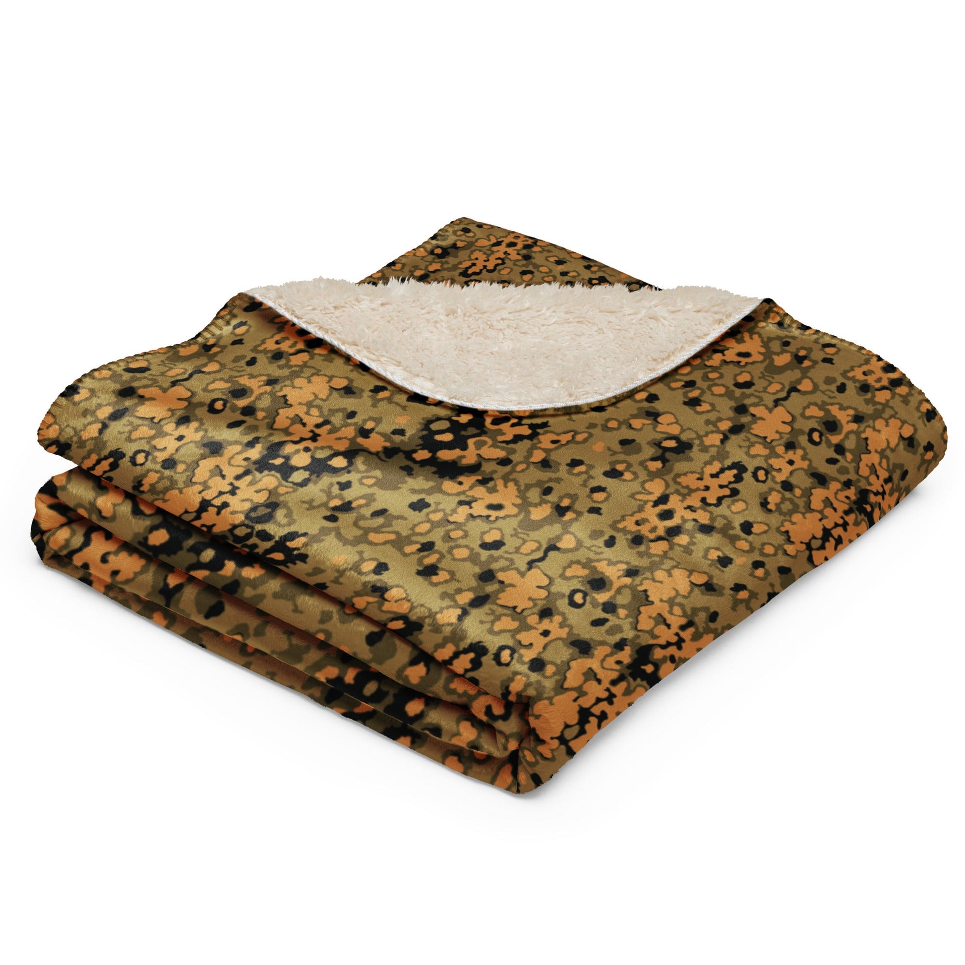 German Oak Leaf Eichenlaubmuster Autumn CAMO Sherpa Blanket