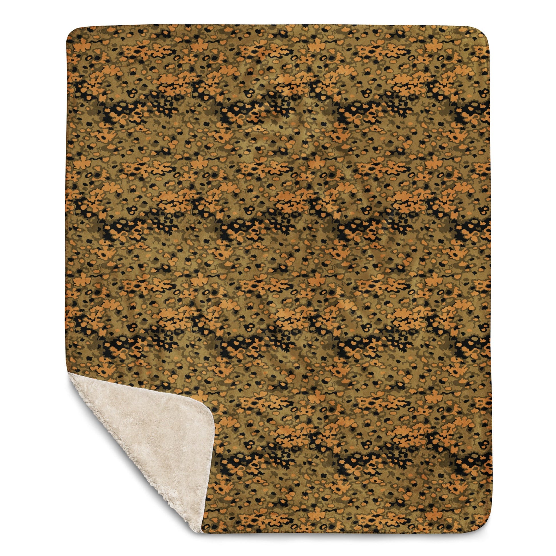 German Oak Leaf Eichenlaubmuster Autumn CAMO Sherpa Blanket