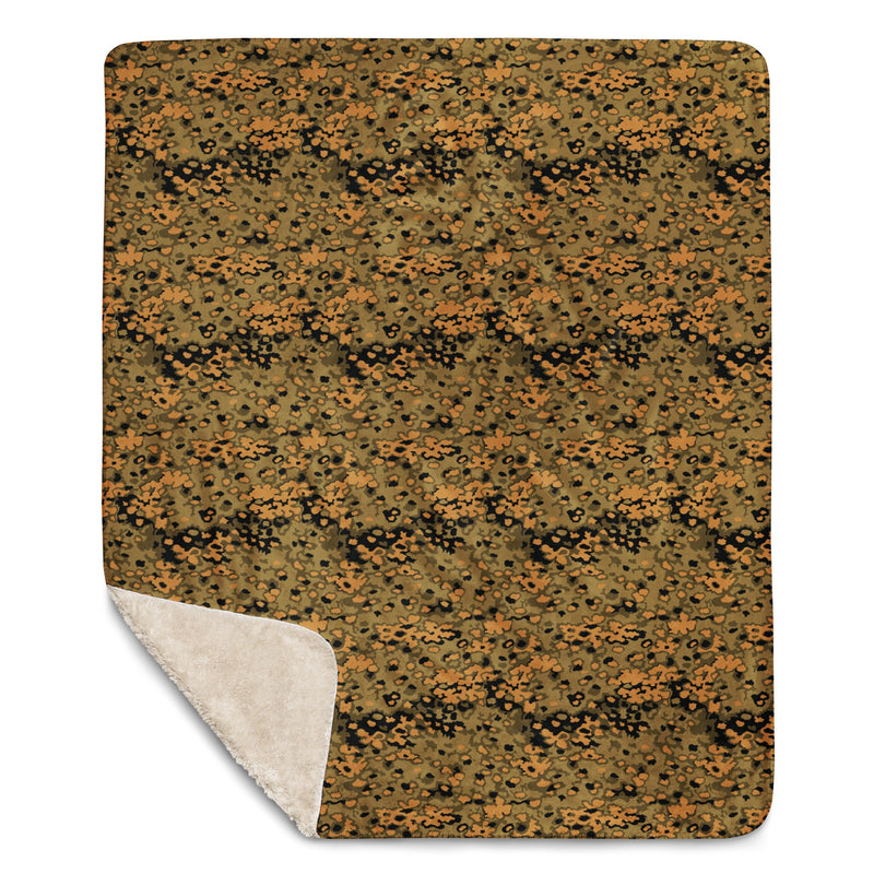 Oak Leaf Eichenlaubmuster Autumn CAMO Sherpa Blanket