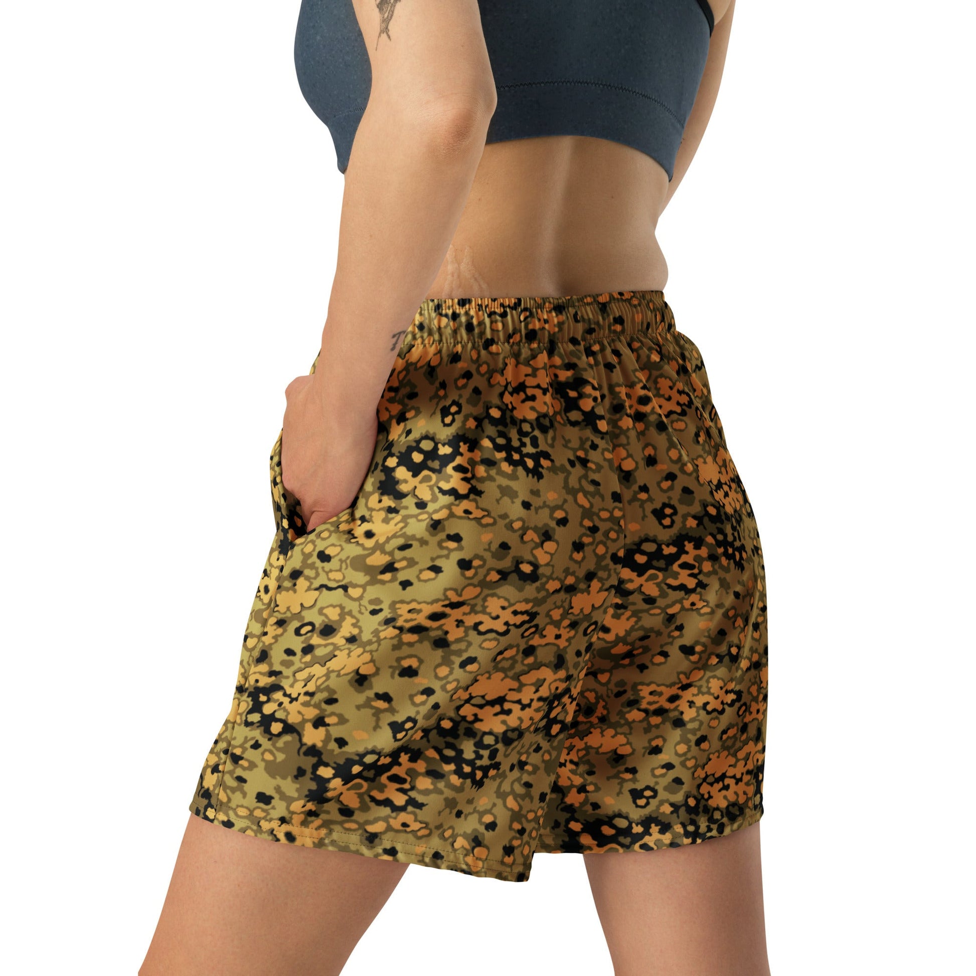 German Oak Leaf Eichenlaubmuster Autumn CAMO Unisex Athletic Long Shorts