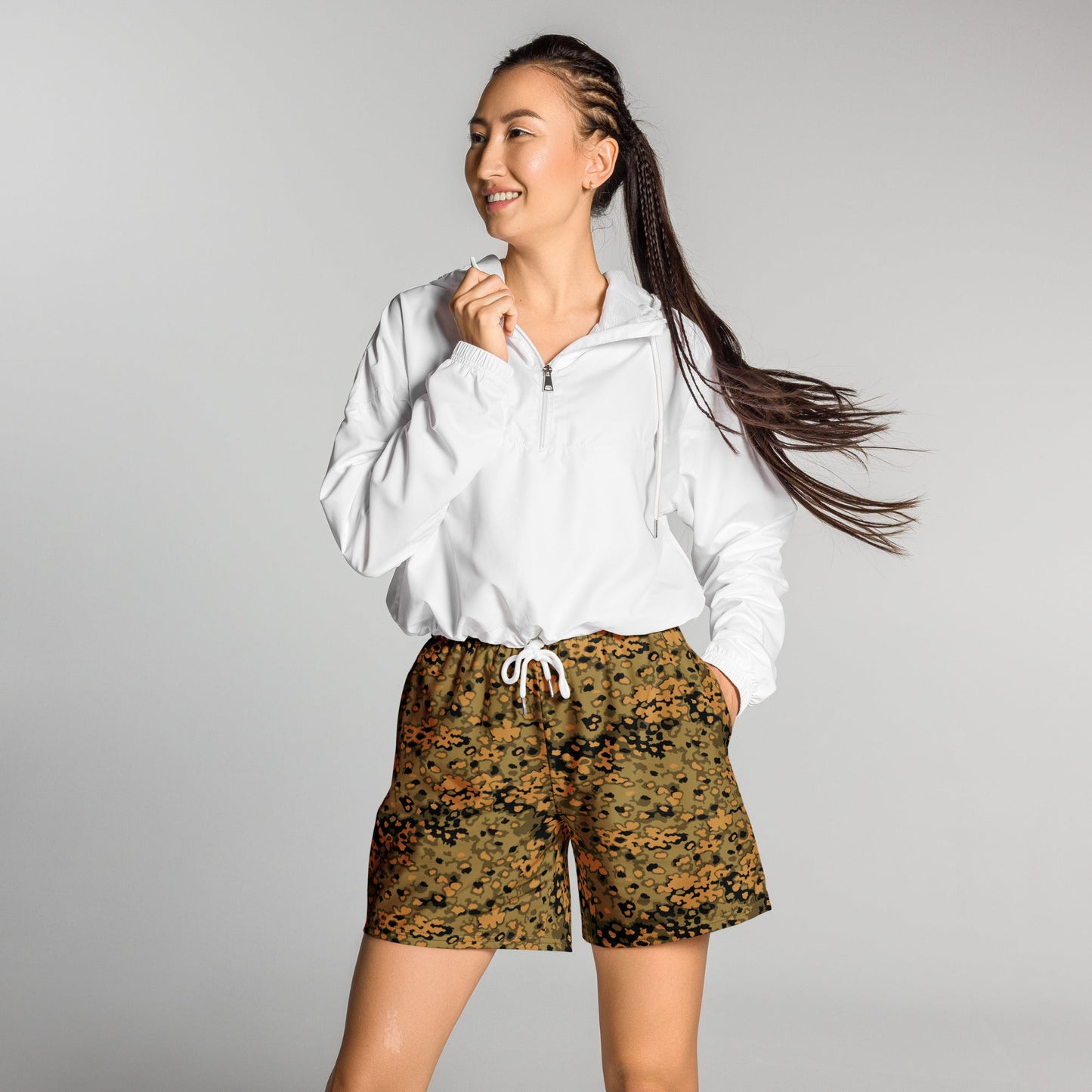 German Oak Leaf Eichenlaubmuster Autumn CAMO Unisex Athletic Long Shorts