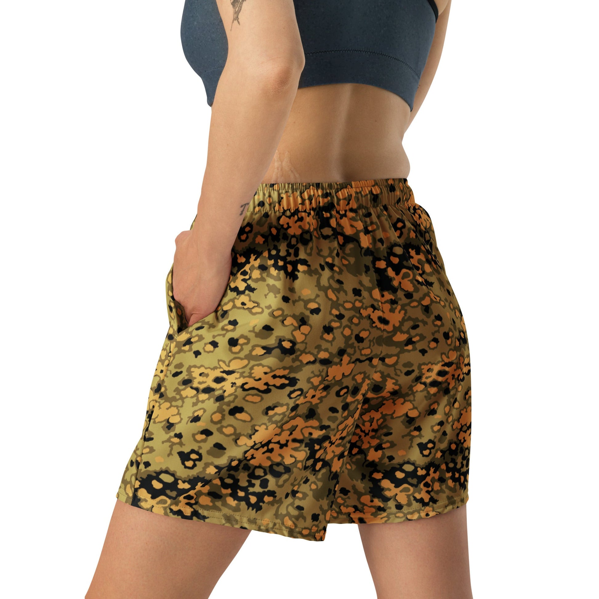 German Oak Leaf Eichenlaubmuster Autumn CAMO Unisex Athletic Long Shorts
