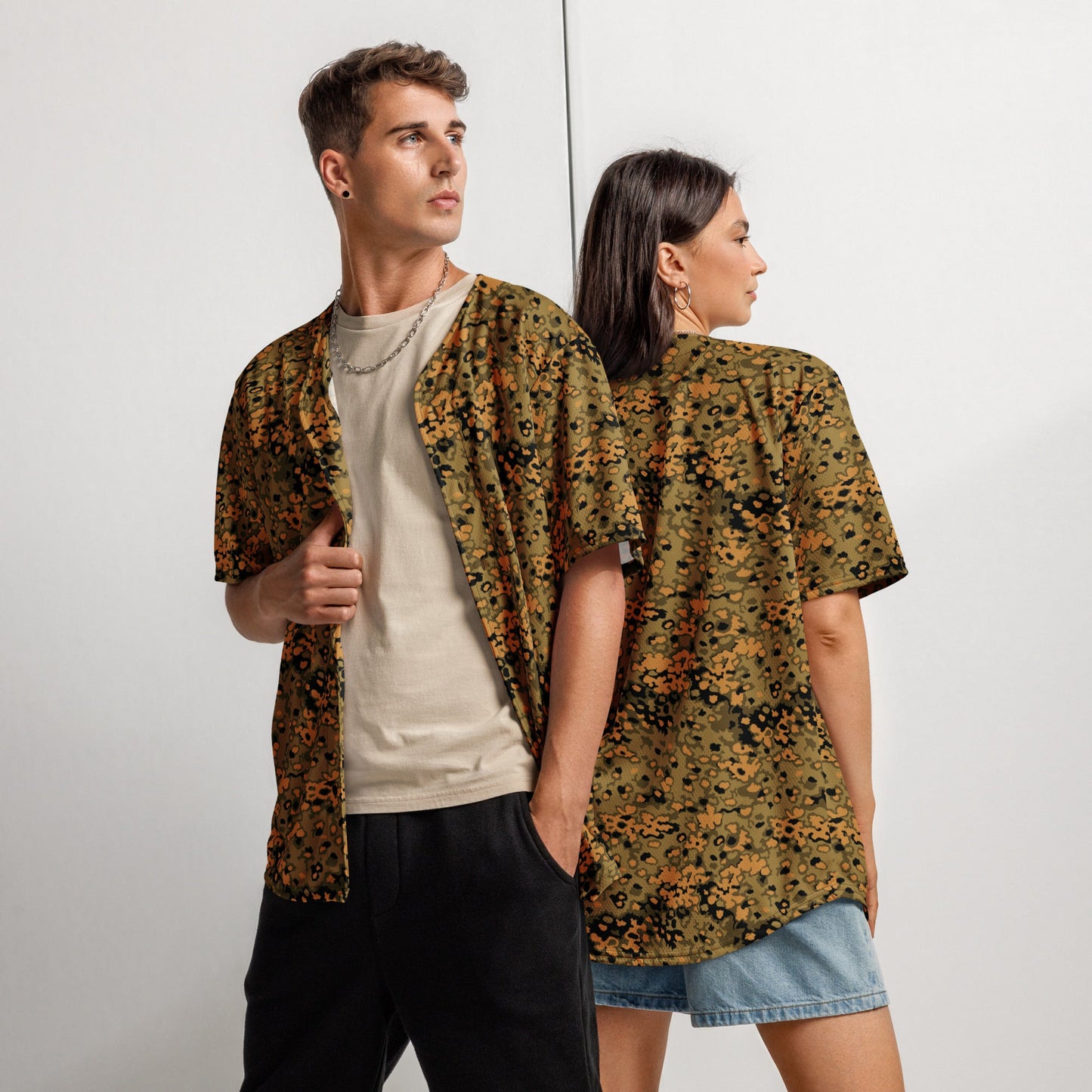 German Oak Leaf Eichenlaubmuster Autumn CAMO Unisex Baseball Jersey - 2XS