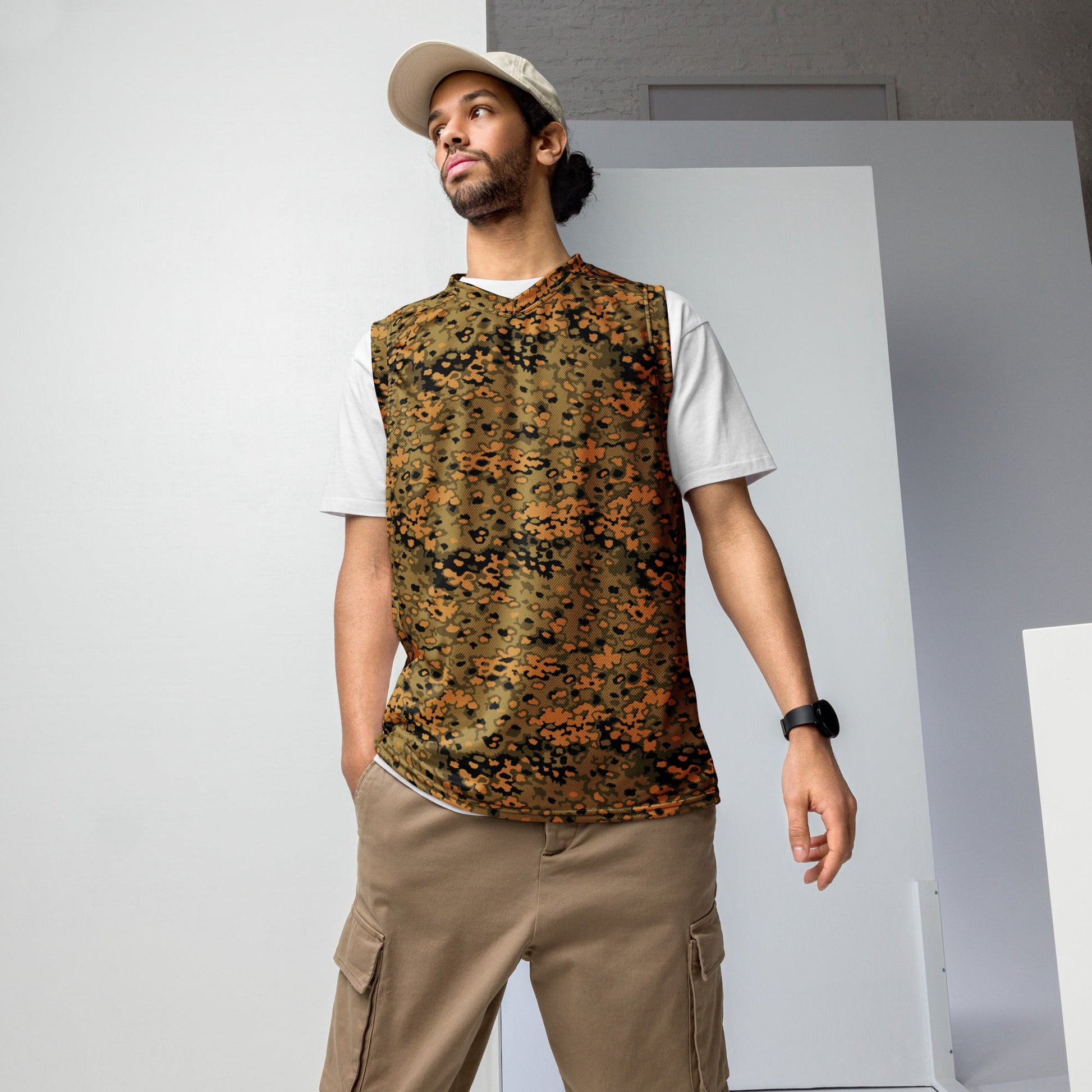 German Oak Leaf Eichenlaubmuster Autumn CAMO Unisex Basketball Jersey - 2XS