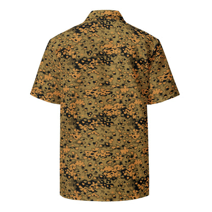 German Oak Leaf Eichenlaubmuster Autumn CAMO Unisex Short-Sleeve Button Shirt
