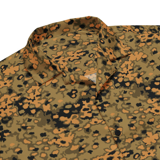 German Oak Leaf Eichenlaubmuster Autumn CAMO Unisex Short-Sleeve Button Shirt