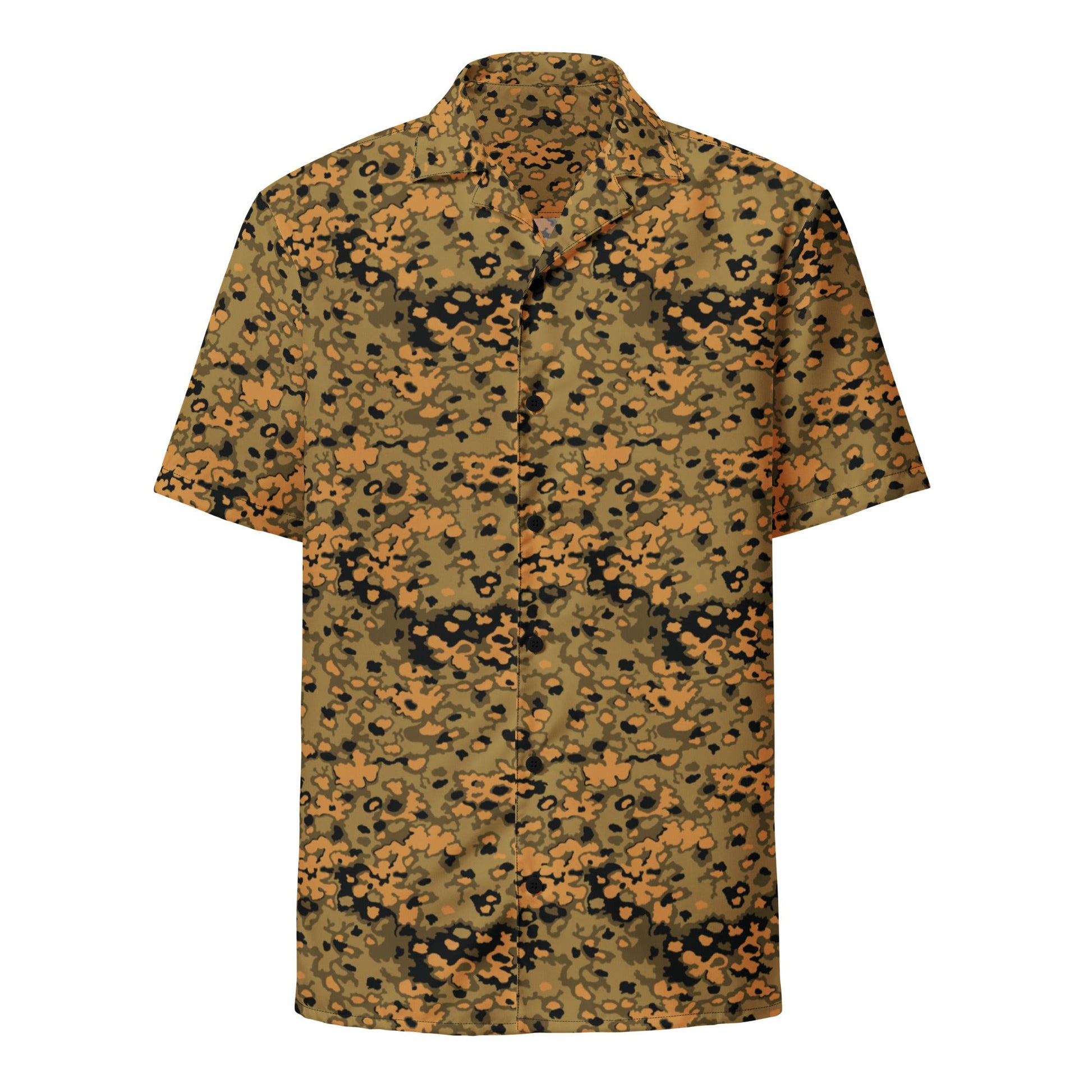 German Oak Leaf Eichenlaubmuster Autumn CAMO Unisex Short-Sleeve Button Shirt