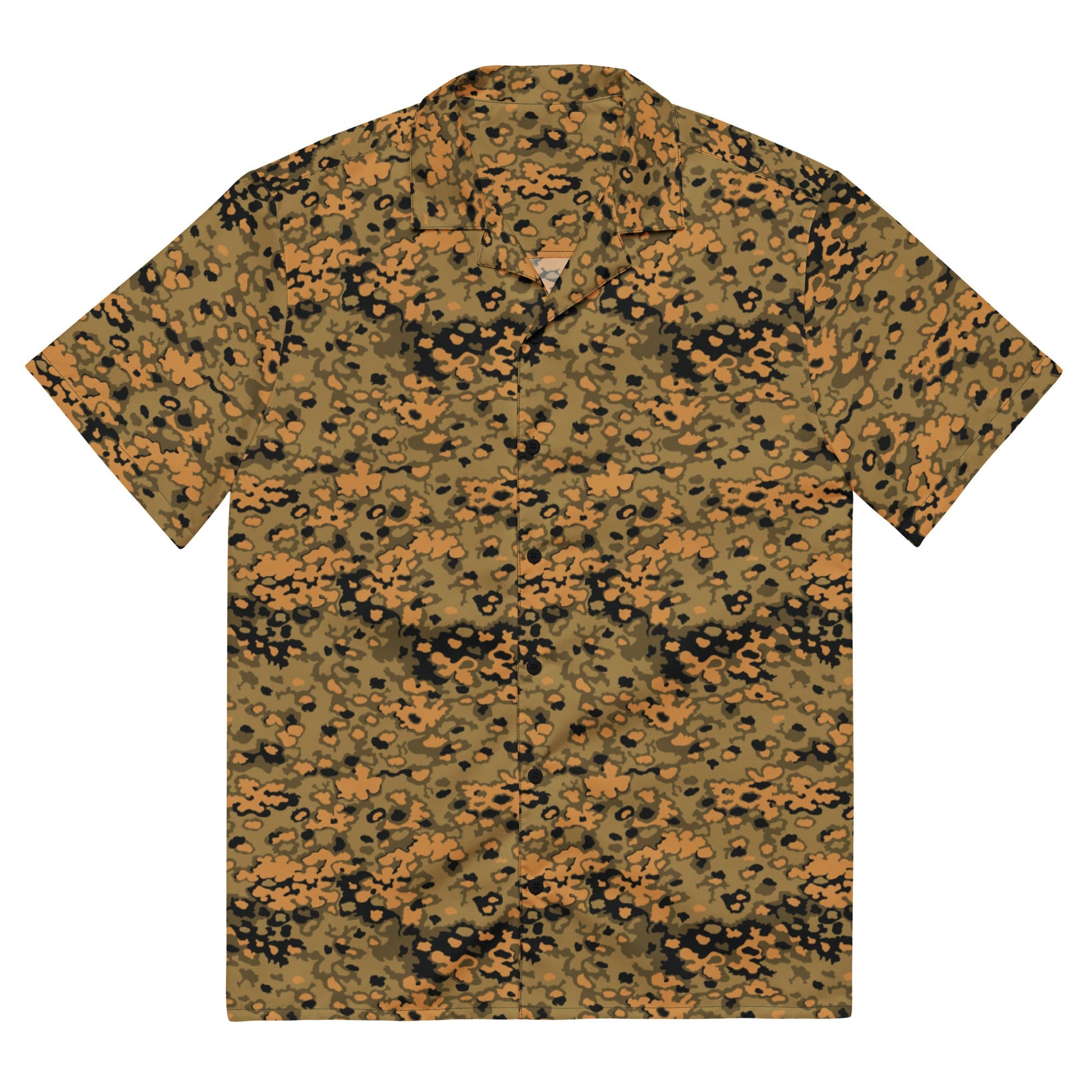 German Oak Leaf Eichenlaubmuster Autumn CAMO Unisex Short-Sleeve Button Shirt