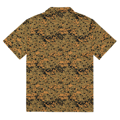 German Oak Leaf Eichenlaubmuster Autumn CAMO Unisex Short-Sleeve Button Shirt