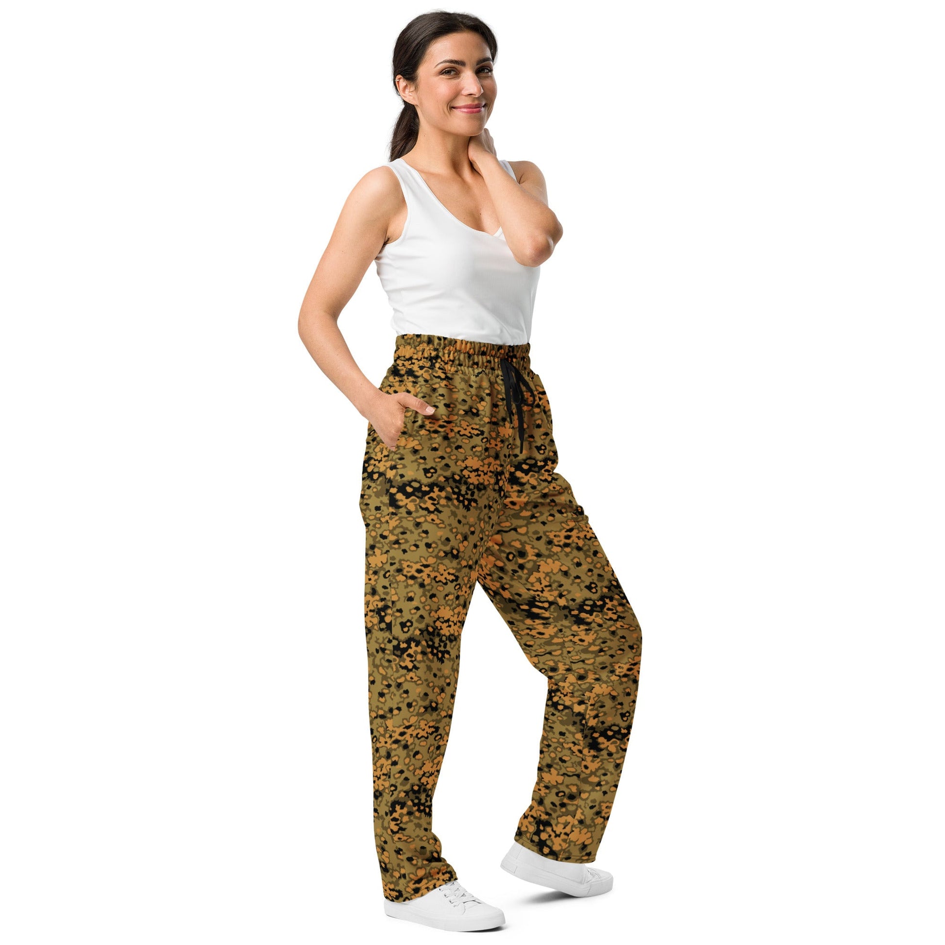 German Oak Leaf Eichenlaubmuster Autumn CAMO Unisex Wide-Leg Joggers
