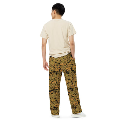 German Oak Leaf Eichenlaubmuster Autumn CAMO Unisex Wide-Leg Leisure Pants