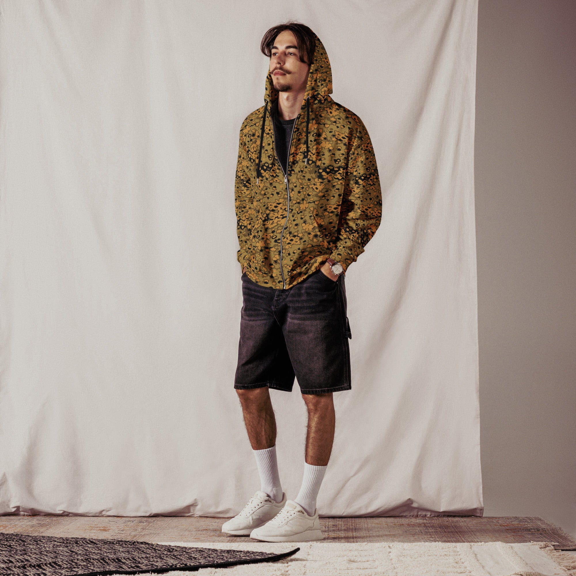 CAMO HQ - Oak Leaf Eichenlaubmuster Autumn CAMO Unisex Zip Hoodie