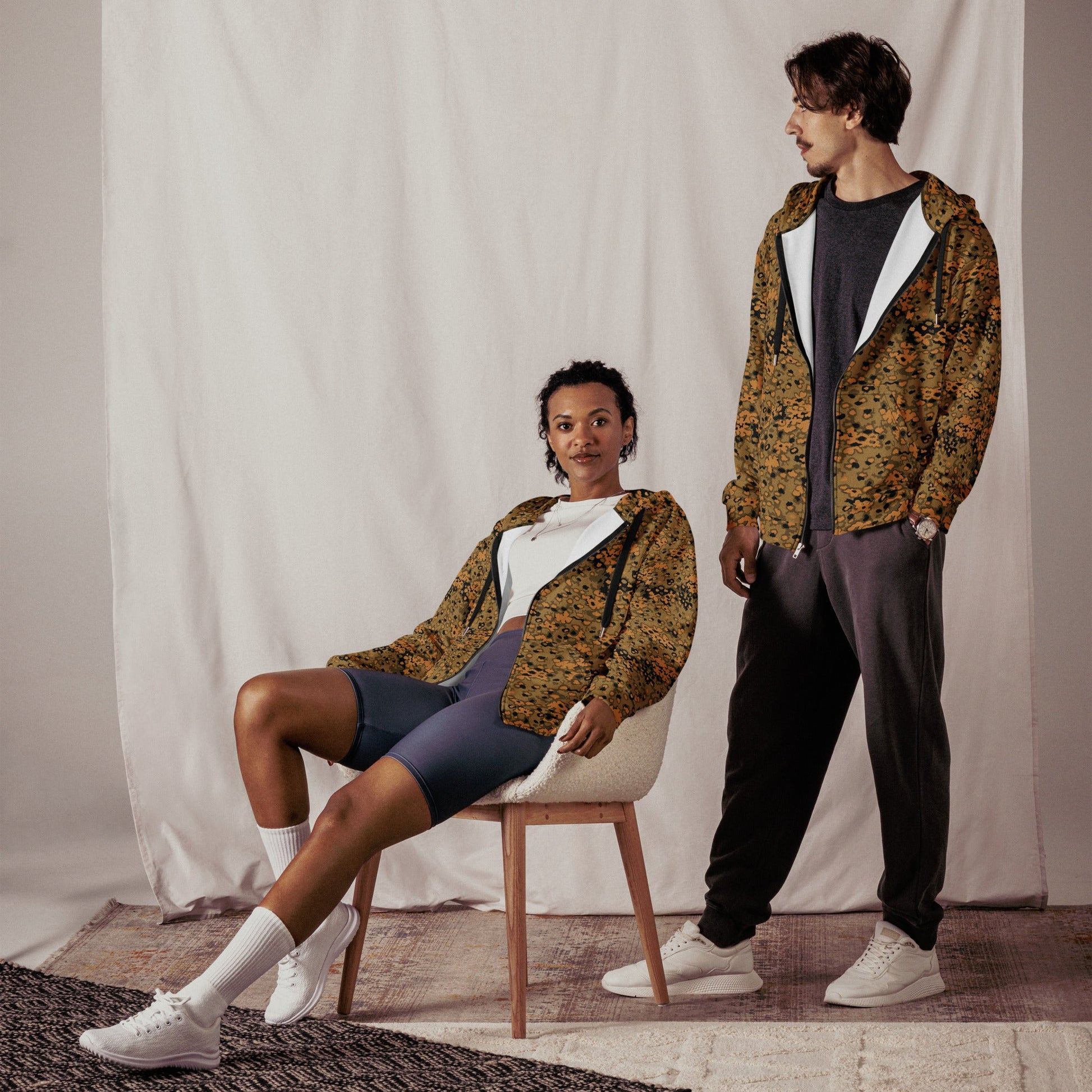 German Oak Leaf Eichenlaubmuster Autumn CAMO Unisex Zip Hoodie