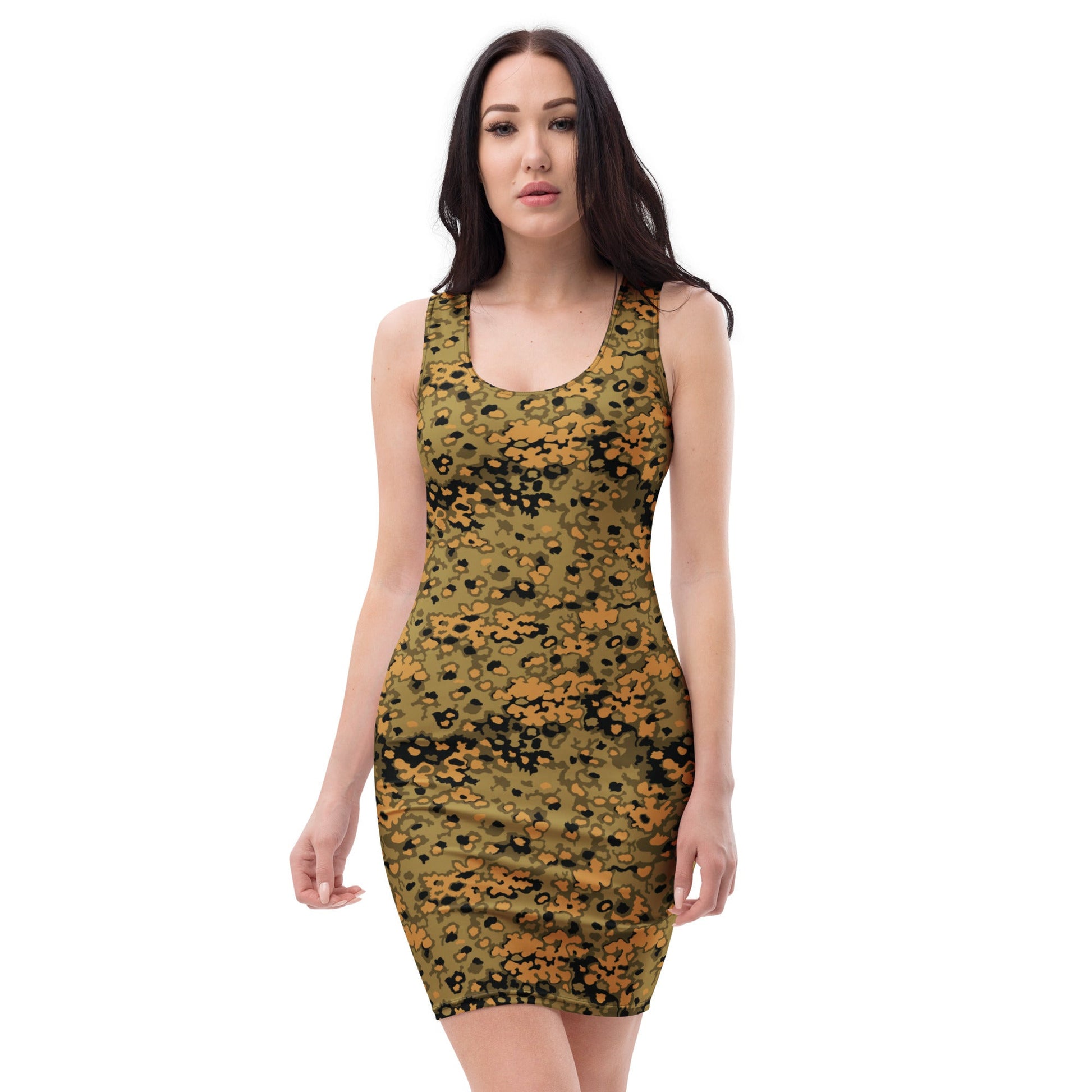 German Oak Leaf Eichenlaubmuster Autumn CAMO Womens Bodycon Dress - XS
