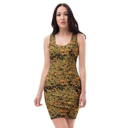 German Oak Leaf Eichenlaubmuster Autumn CAMO Womens Bodycon Dress - XS