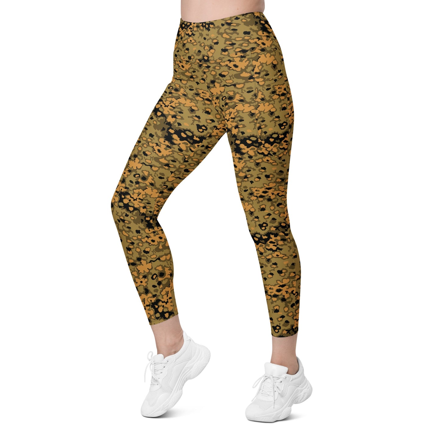 German Oak Leaf Eichenlaubmuster Autumn CAMO Womens Leggings with Pockets