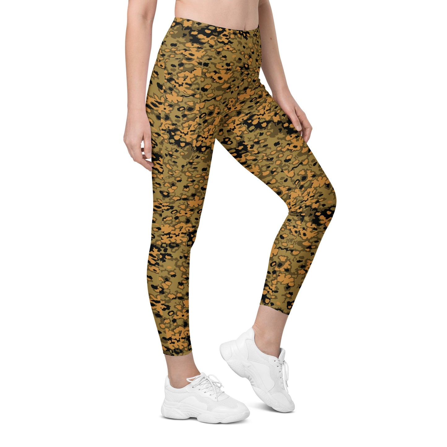 German Oak Leaf Eichenlaubmuster Autumn CAMO Womens Leggings with Pockets - 2XS