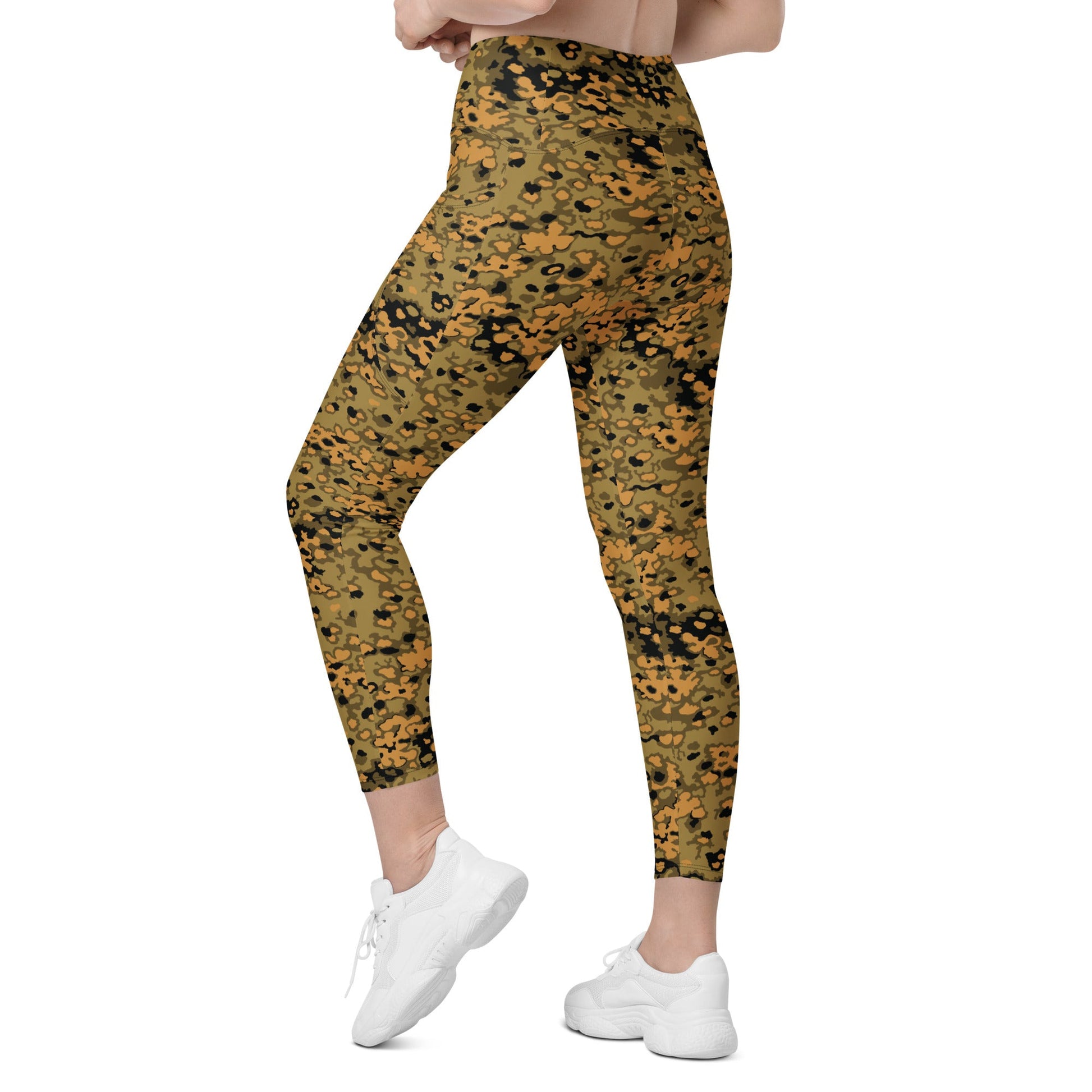 German Oak Leaf Eichenlaubmuster Autumn CAMO Womens Leggings with Pockets