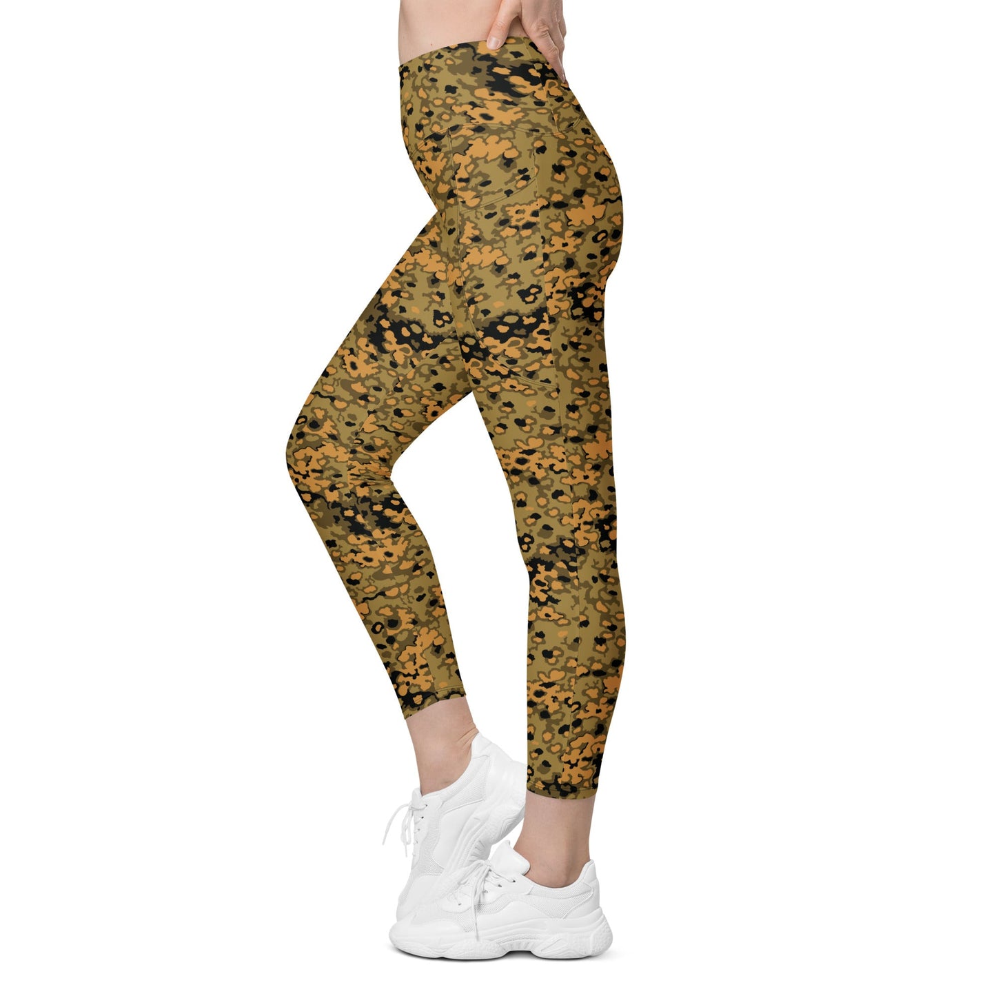 German Oak Leaf Eichenlaubmuster Autumn CAMO Womens Leggings with Pockets