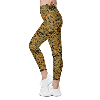 German Oak Leaf Eichenlaubmuster Autumn CAMO Womens Leggings with Pockets