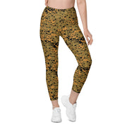 Oak Leaf Eichenlaubmuster Autumn CAMO Womens Leggings with Pockets - Women