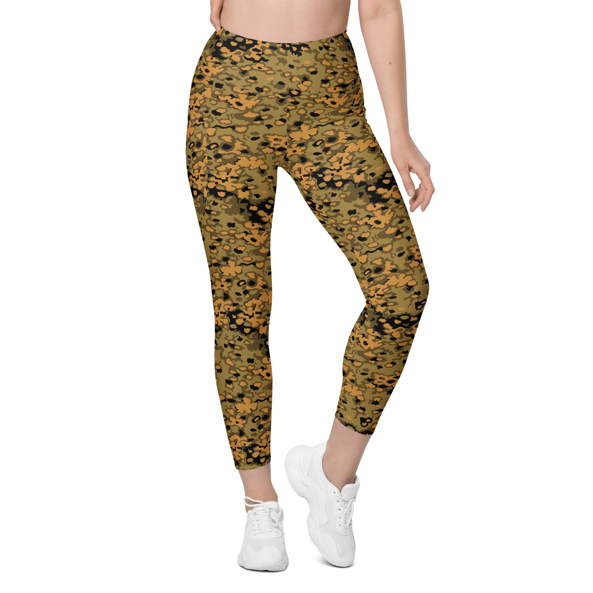 German Oak Leaf Eichenlaubmuster Autumn CAMO Womens Leggings with Pockets