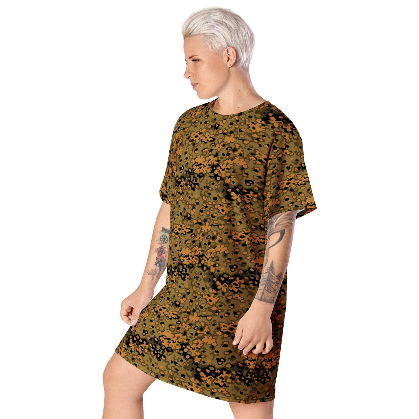 German Oak Leaf Eichenlaubmuster Autumn CAMO Womens T-Shirt Dress