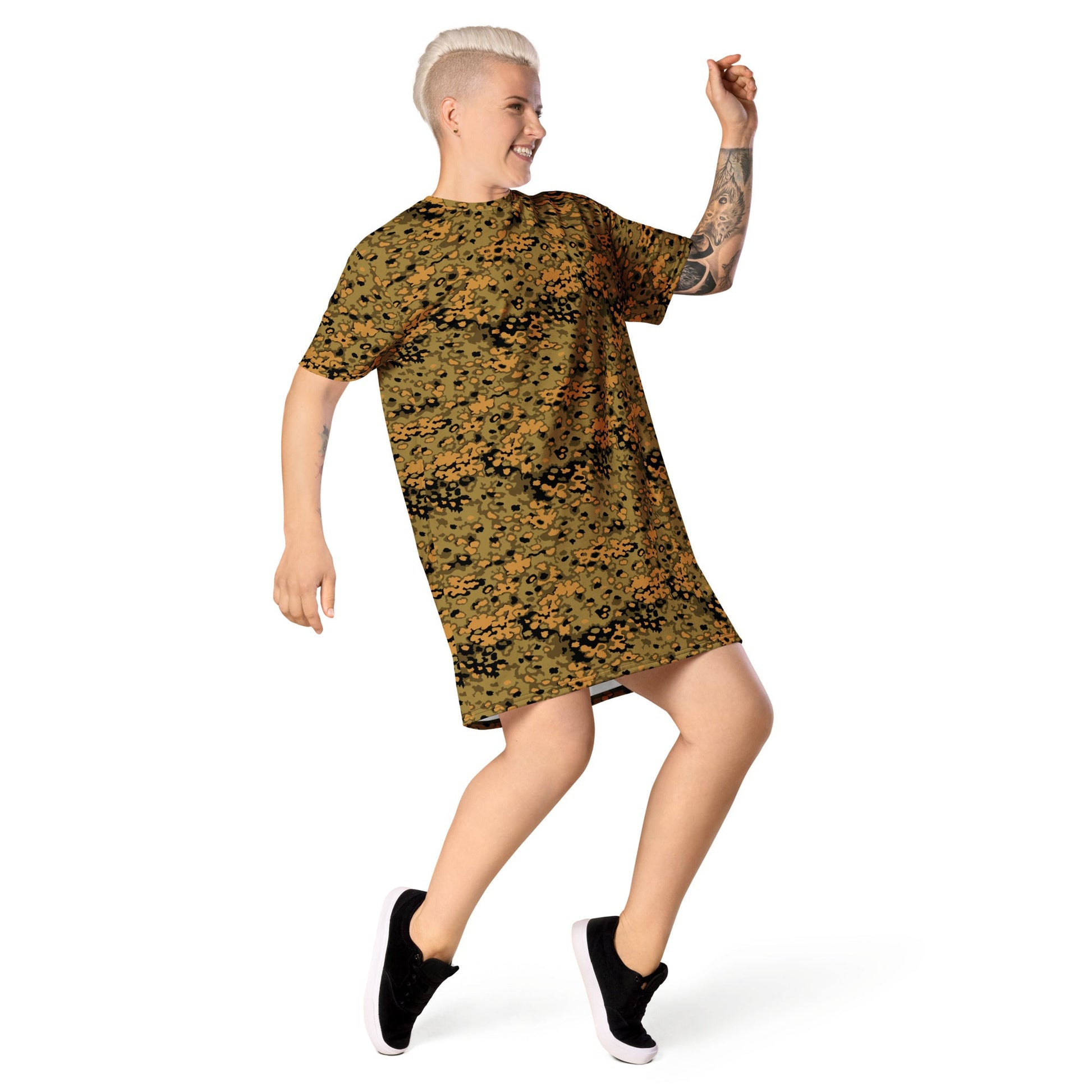 German Oak Leaf Eichenlaubmuster Autumn CAMO Womens T-Shirt Dress