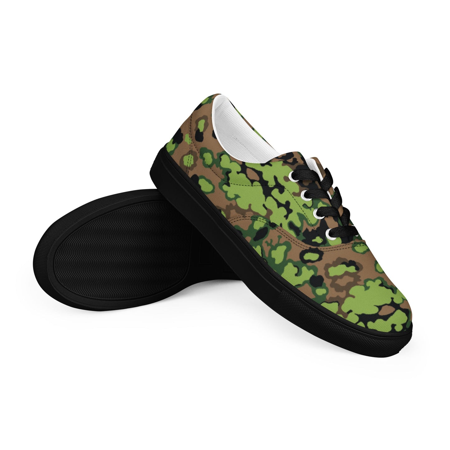 German Oak Leaf Eichenlaubmuster Spring CAMO Mens Lace-Up Canvas Shoes - 5 - Lace-up