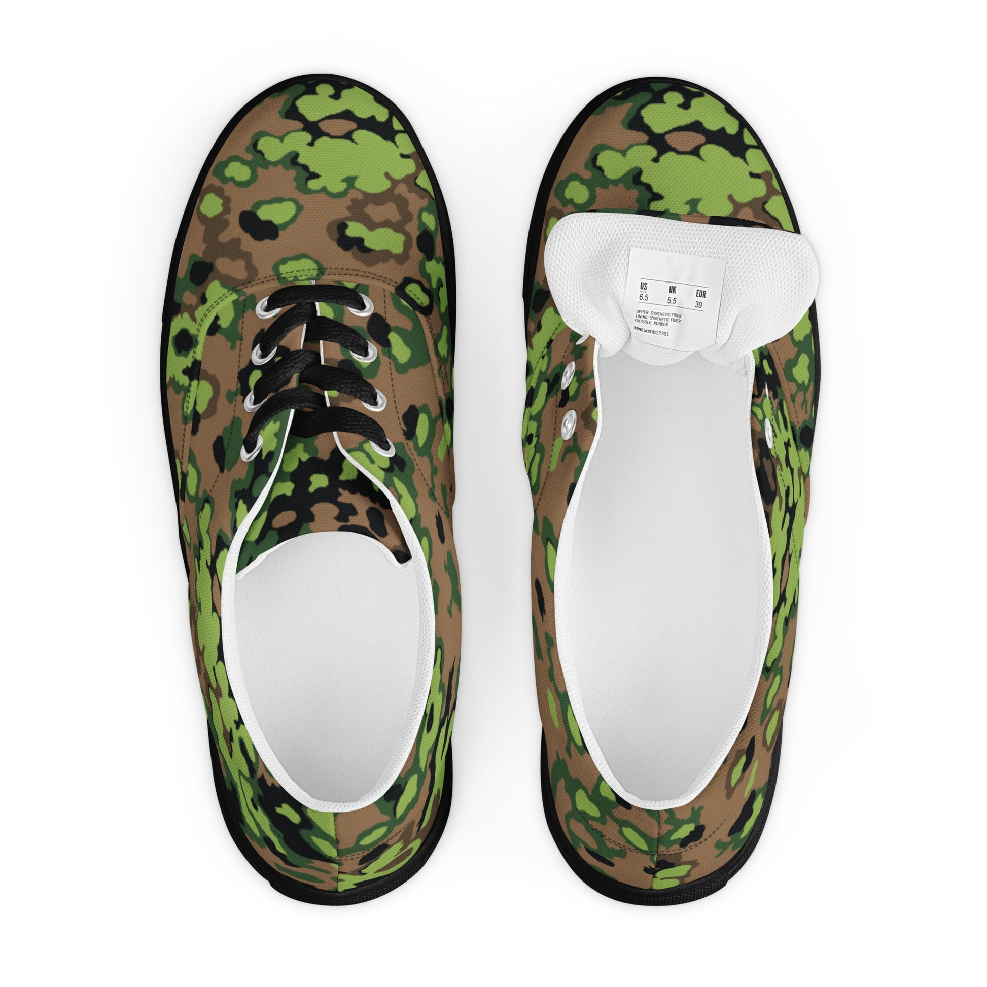 German Oak Leaf Eichenlaubmuster Spring CAMO Mens Lace-Up Canvas Shoes - Lace-up