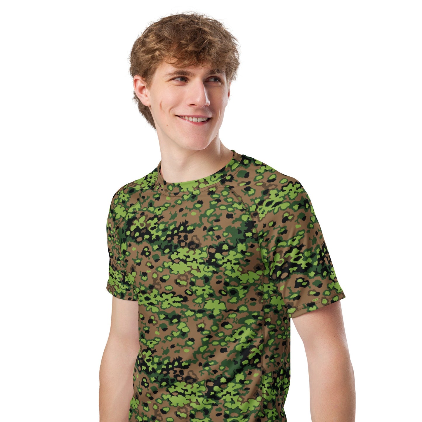 German Oak Leaf Eichenlaubmuster Spring CAMO Mens Short-Sleeve Rash Guard